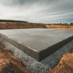 Betonowa podstawa w wykopie ziemnym