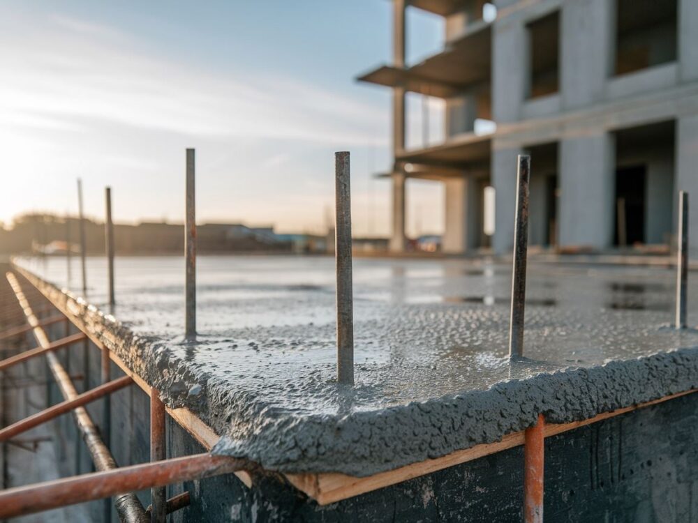 Betonowe fundamenty podczas procesu schnięcia