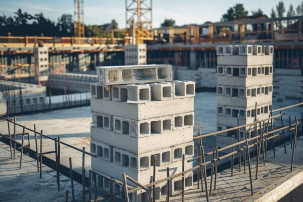 Układanie bloczków na fundament domu