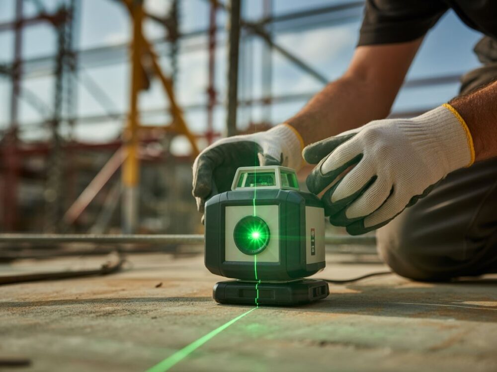 laserowa poziomica na budowie
